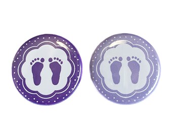 Baby Feet, Gender Reveal, Purple, Lavender, 1.25", 1.5", 2.25", Pinback Button, Girl or Boy, Pregnancy, Baby Reveal, Baby Vote, VB494, VB493