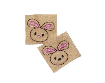Bunny Felt, 2 Felts, Bunny Patch, Oatmeal, Brown, Pink, Unfinished, Craft Supply, Rabbit, Easter, Easter Craft Supply, Size 1 of 3, EMB033