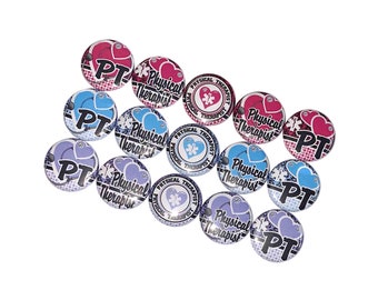 Physical Therapist, PT, Physical Therapy, 1", 1.25", Button, PT Theme, Physical Therapist Gift, Party Favor, PT, Flatback, Pinback, MP018