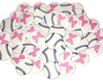 Gender Reveal, Blue Baseball, Pink Bow, 1.25", 1.5", 2.25", Pinback Button, Baby Shower, Baby Reveal, Girl or Boy, Baby Vote, VB070, VB169