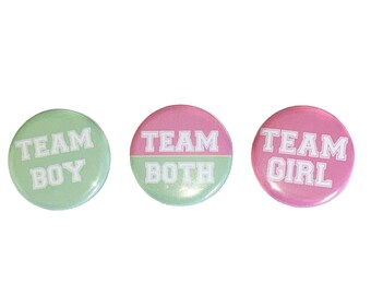 Gender Reveal, Twins, Mint, Pink, 1.25", 1.5", 2.25", Pinback Button, Team Both, Reveal, Easter, Spring, Twin Reveal, VB125, VB121, VB423