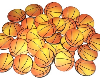 Basketball Magnet, 1", 1.25", 1.5", Button Magnet, Basketball Decor, Basketball, Basketball Theme, Party Favor, Gift, Locker Magnet, SE012