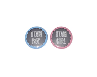 Gender Reveal, Chalkboard, Pink, Blue, 1.25", 1.25", Pinback Button, Baby Shower, Baby Vote, Girl or Boy, Pink or Blue, VB271, VB292