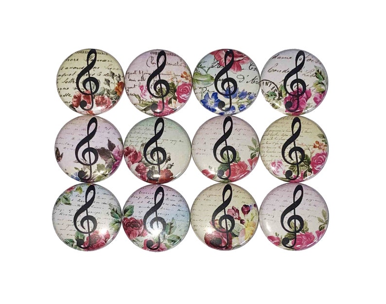 Music Staff Magnet, 1", 1.25", 1.5", 2.25", Button Magnet, Music, Music Magnet, Music Gift, Staff Decor, Music Note, Party Favor, MB001