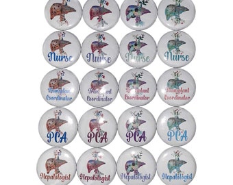 Liver Magnet, 1", 1.25", 1.5", 2.25", Button Magnet, Liver, PCA, Nurse, Hepatologist, Transplant Coordinator, Liver Transplant, MP024