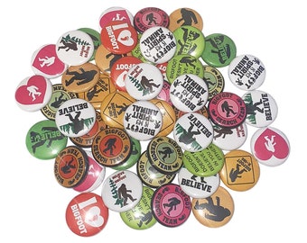 Bigfoot, Sasquatch, 1", 1.25", 1.5", 2.25", Button, Sasquatch, Bigfoot Theme, Bigfoot Humor, Sasquatch Gift, Flatback, Pinback, Badge, MC020