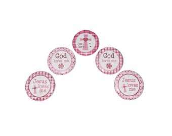 God, Jesus, Christian, 1", 1.25", 1.5", 2.25", Button, Faith, Christian, Cross, Party Favor, Church, Flatback, Pinback, Pin, Badge, FT010