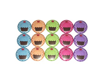 Cupcake Magnet, 1", 1.25", 1.5", 2.25", Button Magnet, Cupcake, Dessert, Cupcake Party Favor, Birthday, Baker Gift, Bakery Decor, FD004