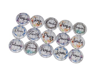 Sayings, 1", 1.25", Button, Pray, Hope, Faith, Dream, Joy, Love, Smile, Quotes, Inspire, Party Favor, Flatback, Pinback, Pin, Badge, FT037