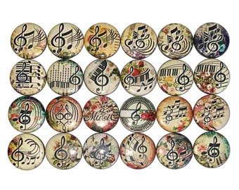 Music Magnet, 1", 1.25", 1.5", 2.25", Button Magnet, Music Button, Music Decor, Music Note, Music Staff Magnet, Band Magnet, Band, MB006