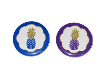 Pineapple, Gender Reveal, Baby Reveal, Royal Blue, Purple, 1.25", 1.5", 2.25", Pinback Button, Baby Shower, Boy or Girl, Vote, VB471, VB482