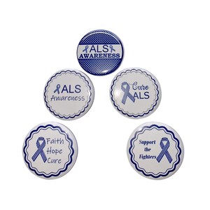 ALS Magnet, 1", 1.25", 1.5", 2.25", Button Magnet, ALS, Amyotrophic Lateral Sclerosis, Als Ribbon, Als Awareness, Als Theme, Blue, CA051