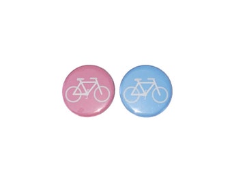 Bike Gender Reveal, Pink, Blue, 1.25", 1.5", 2.25", Pinback Button, Girl or Boy, Baby Reveal, Pink Bike, Blue Bike, Bicycles, VB074, VB131