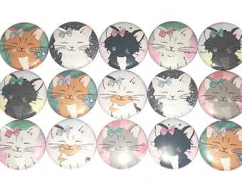 Cat Magnet, 1", 1.25", 1.5", 2.25", Button Magnet, Cat, Cat Portrait, Gift, Party Favor, Cat Theme, Cat Decor, Kitten Portrait, Kitty, CT005
