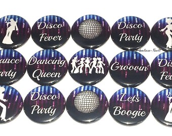 Disco Magnet, Dance Magnet, 1", 1.25", Button Magnet, Dance Party Favor, Dancer Gift, Disco Theme, Disco Birthday, Disco Decor, Disco, DC006