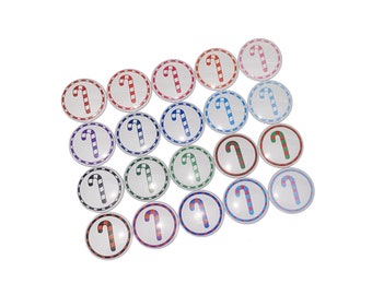 Candy Canes, 1", 1.25", 1.5", 2.25", Button, Halloween, Christmas, Xmas, Candy Cane Pinback, Candy Cane Flatback, Pin, Badge, FD050