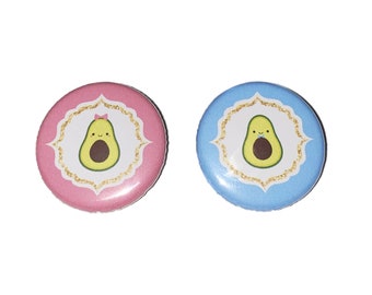 Avocado, Blue, Pink, 1.25", 1.5", 2.25", Pinback Button, Baby Reveal, Fiesta Theme, Gender Reveal, Boy or Girl, Vote, VB524, VB560