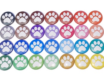 White Paw Magnet, 1", 1.25", 1.5", 2.25", Button Magnet, Paw Magnet, Paw Print, School Mascot, School Pride, School Colors, Magnet, PP031