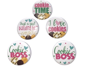 Cookies, 1", 1.25", 1.5", Button, Cookie Pin, Award, Cookie Pinback, Cookie Flatback, Cookie Theme, Cookie Party Favor, Cookie Decor, FD013