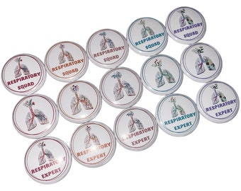Respiratory, 1", 1.25", 1.5", 2.25", Button, Lungs, RT009
