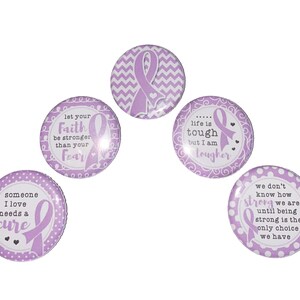 Lavender Ribbon Magnet, 1", 1.25", 1.5", 2.25", Button Magnet, Purple Ribbon, Cancer Awareness, Purple Awareness, Lavender Ribbon, CA015