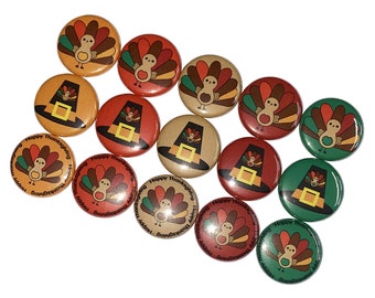 Pilgrim Hat, Turkey, 1", 1.25", 1.5", Button, Pilgrim, Thanksgiving, Party Favor, Fall, Fall Decor, Turkey Theme, Flatback, Pinback, TG004