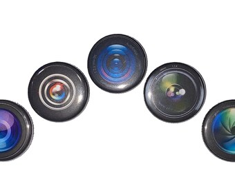 Camera Magnet, 1", 1.25", 1.5", 2.25", Button Magnet, Camera Decor, Camera Party Favor, Camera Lens, Photograhphy, Photo Theme, CP006