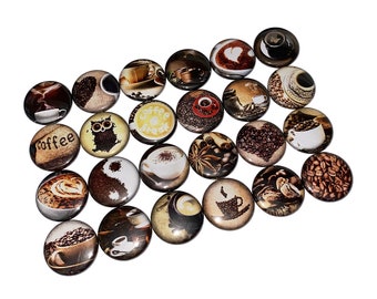 Coffee, 1", 1.25", 1.5", 2.25", Button, Coffee Gift, Coffee Button, Coffee Decor, Coffee Party, Coffee Bean, Flatback, Pinback, Pin, FD012