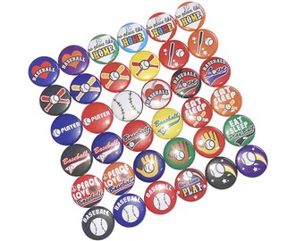 Baseball, 1", 1.25", 1.5", Button, Girl's Baseball, Baseball Theme, Baseball Decor, Birthday, Glove, Bat, Flatback, Pinback, Badge, SE049