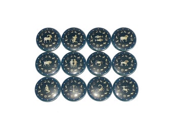 Zodiac Magnet, 1", 1.25", 1.5", 2.25", Button Magnet, Horoscope, Zodiac Decor, Horoscope Decor, Horoscope Magnet, Astrological Sign, ZP016
