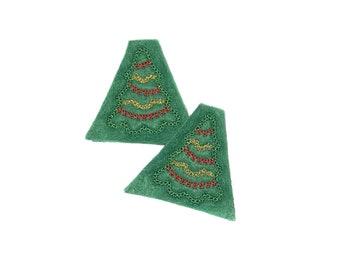 Christmas Tree Felt, 2 Felts, Christmas Tree, Green, Unfinished, Craft Supply, Christmas Tree, Size 1 of 3, EMB035