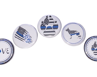 Law Enforcement, Dog, 1", 1.25", 1.5", 2.25", Button, Law Enforcement Theme, Police Theme, Dog Paw, Flatback, Pinback, Pin, Badge, LE022