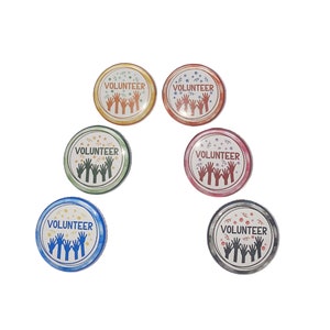 Volunteer Magnet, 1&quot;, 1.25&quot;, 1.5&quot;, 2.25&quot;, Button Magnet, Volunteer Gift, Volunteer, Volunteer Party Favor, Volunteer Theme, Magnet, PR016