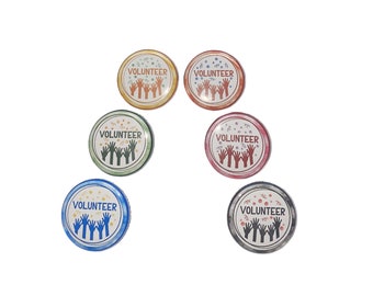 Volunteer Magnet, 1", 1.25", 1.5", 2.25", Button Magnet, Volunteer Gift, Volunteer, Volunteer Party Favor, Volunteer Theme, Magnet, PR016