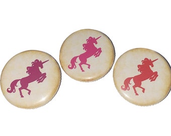 Unicorn, 1", 1.25", Button, Unicorn Button, Unicorn Party Favor, Red Unicorn, Unicorn Flatback, Purple Unicorn, Unicorn Birthday, MC008
