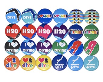 Dive Magnet, 1", 1.25", 1.5", Button Magnet, Diver, Diving, Dive, Diver Decor, Dive Theme, Diver Magnet, Diving Magnet, Water Sport, WS006