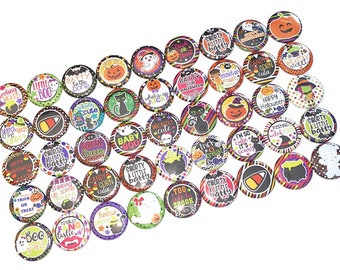 Halloween, 1", 1.25", Button, Halloween Party Favor, Witch, Cat, Mummy, Pumpkin, Halloween Decor, Fall Decor, Flatback, Pinback, H022