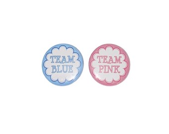 Gender Reveal, Team Blue, Team Pink, 1.25", 1.5", 2.25", Pinback Button, Blue or Pink, Baby Shower, Baby Reveal, Baby Vote, VB026, VB029