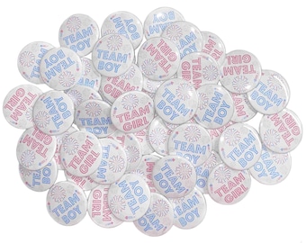 Gender Reveal, Fireworks, Blue, Pink, 1.25", 1.5", 2.25", Pinback Button, Baby Reveal, Baby Shower, Patriotic, July 4th, VB501, VB504