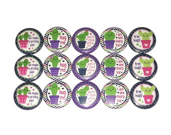 Cactus Magnet, 1", 1.25", 1.5", 2.25", Button Magnet, Cactus, Hugs, Cactus Theme, Cactus Decor, Party Favor, Plant, Friend, Desert, PF017
