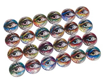 Eyes, Eye Lashes, 1", 1.25", 1.5", 2.25", Button, Eye Decor, Eye Theme, Make Up, Vision, Vision, Beauty Theme, Flatback, Pinback, AE001