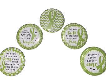 Lime Ribbon Magnet, 1", 1.25", 1.5", 2.25", Button Magnet, Lime Ribbon, Lymphoma, Green, Lyme Disease, Tick Disease, Lymphoma Ribbon, CA021