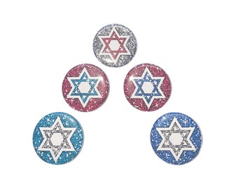 Star Magnet, 1", 1.25", 1.5", 2.25", Button Magnet, Star of David, Jewish, Star, Jewish Theme, Jewish Decor, Star of David Decor, FT018