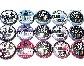 Lab Tech Magnet, 1", 1.25", Button Magnet, Lab Tech, Lab Tech Gift, Lab Tech Decor, Lab Tech Theme, Chemistry Magnet, Chemist Gift, PL002