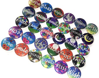 Positive Magnet, 1", 1.25", 1.5", 2.25", Button Magnet, Quotes Magnet, Quotes, Inspirational Decor, Gift, Uplifting Theme, Party Favor, Q017