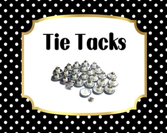 Tie Tacks, 1", 1.25", Button, 5 Buttons, Clutch Backs, Badge Tacks, Lapel Pin, Badge Pin, Tie Acceossories, Button Tack