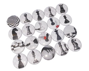 Chess, 1", 1.25", 1.5", 2.25", Button, Chess Decor, Chess Theme, Chess Birthday, Party Favor, Chess Piece, Flatback, Pinback, Pin, GM002