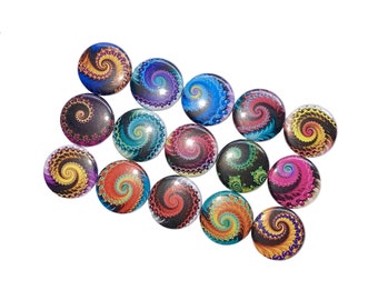 Fractal, Swirls, 1", 1.25", 1.5", Button, Fractal Decor, Fractal Theme, Party Favor, Swirl Decor, Swirl Theme, Flatback, Pinback, Pin, BK014