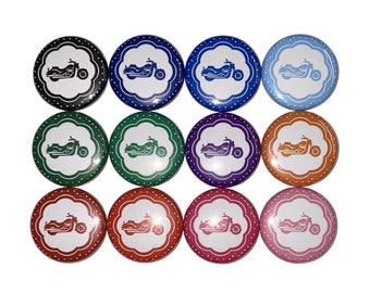 Motorcycle Magnet, 1", 1.25", 1.5", 2.25", Button Magnet, Motorcycle, VT007