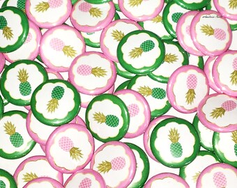 Pineapple, Gender Reveal, Baby Reveal, 1.25", 1.5", 2.25", Pinback Button, Pink Pineapple, Green Pineapple, Baby Shower, Vote, VB210, VB235
